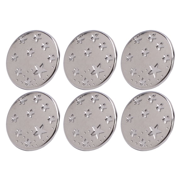 M Buder 50 Sets Pants Buttons Replacement Stainless Steel Silver Color 17mm (0.67 inches) Stars Pattern Cap Pointed Screw Thread Rivet Buttons for Shirts and Jeans Repair