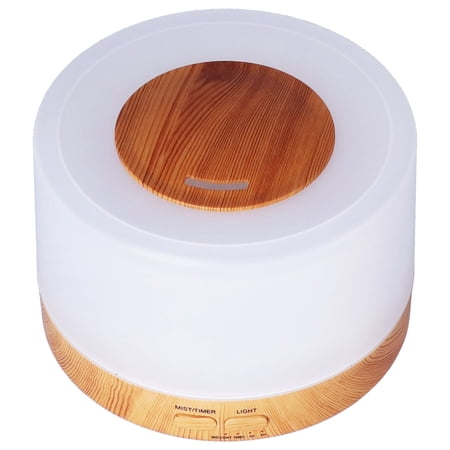 M Buder 500ml / 16.9 oz Aroma Diffuser Remote Control Ultrasonic Colorful Spray Fragrance Humidifier for Home Office Spa Yoga, Light Wood Grain Anti-Dry Burning Essential Oil Diffuser (AU Plug)