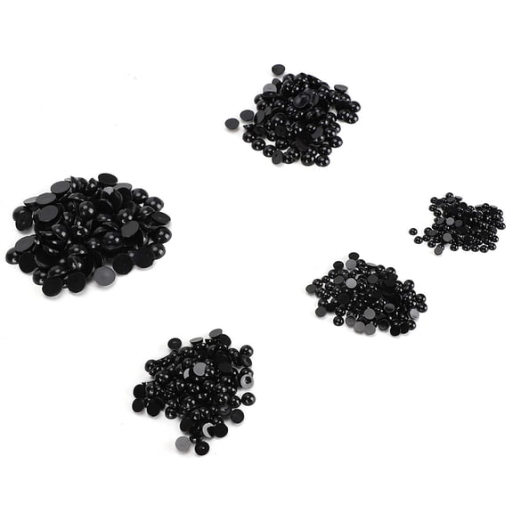 M Buder 500pcs Black Flat Bottom Domed Craft Eyes (0.12-0.31 inches / 3-8 mm) for Doll Making