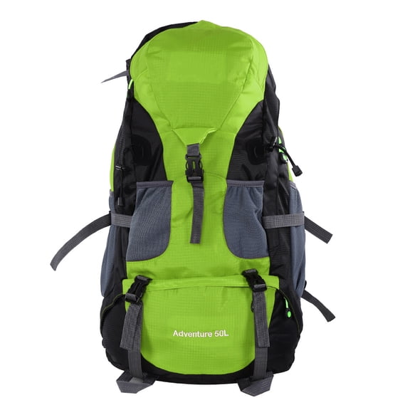 M Buder 50L Waterproof Backpacking Backpack for Camping Climbing Outdoor Travel Hiking, Large Capacity Sports Daypack with Ergonomic Breathable Back Panel, Green, 22x14.2x9.1 in / 56x36x23 cm