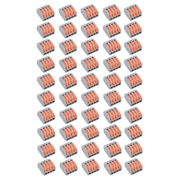 M Buder 50Pcs Push Wire Wiring Connector PCT-214 Mini Fast Compact Connect Terminal Blocks Paralleler Universal Quick Connect For Electrical Wiring Projects Safe And Reliable Push-In Conductor
