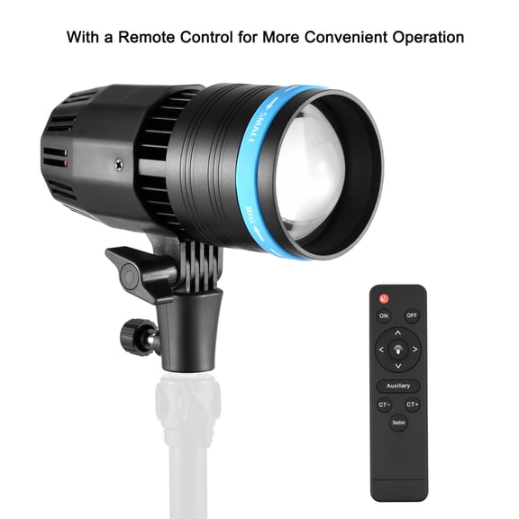 M Buder 50W Studio COB LED Video Light Dimmable Spotlight 5500K CRI90+ 1.2 lbs / 550g Portable Continuous Light w/ Filters US Plug