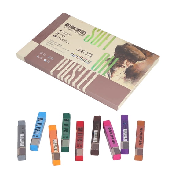 M Buder 50pcs Assorted Oil Pastels Vivid Colors Soft Glossy Safe Decorative DIY Making Accessories (13.39 inches / 34 cm)