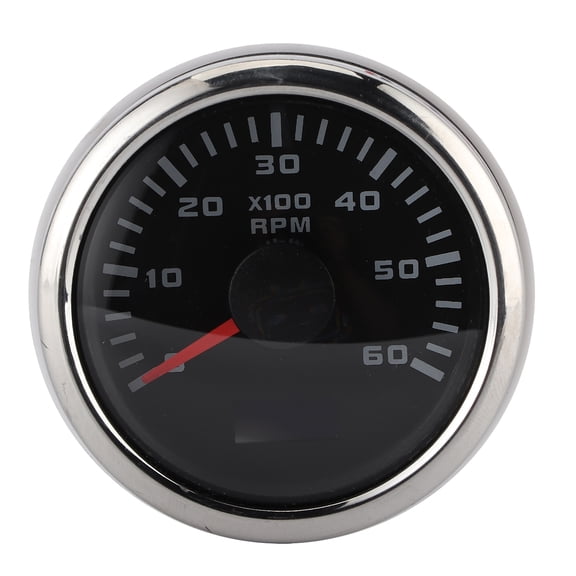 M Buder 52mm 2 inches 6000RPM Digital LCD Tachometer Auto Outboard Engine Motorcycle RPM Gauge, Black