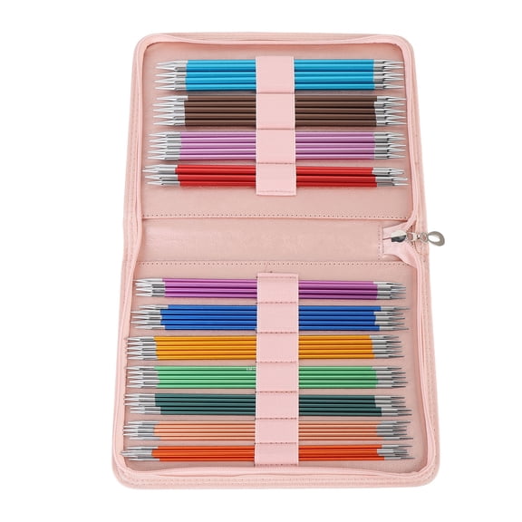 M Buder 55PCS Double Pointed Aluminum Straight Knitting Needle Set for Sweater Scarf Hat