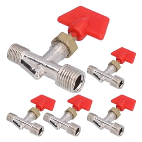 M Buder 5Pcs Iron Needle Valve Straight Through Thread Connection Water Pipe Air Hose Flow Adjustment Accessories for Home Improvement and Plumbing Systems