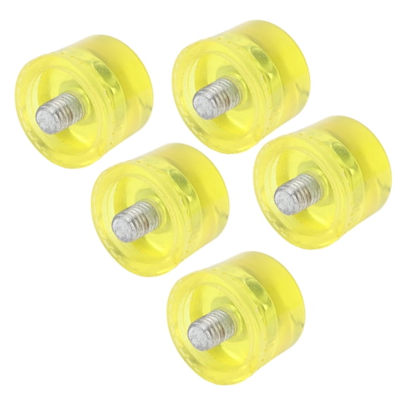 M Buder 5Pcs Rubber Hammer Head Replacement M8x1 Soft Transparent Yellow Striking Tip Accessory Kit 0.98 inches / 25 mm