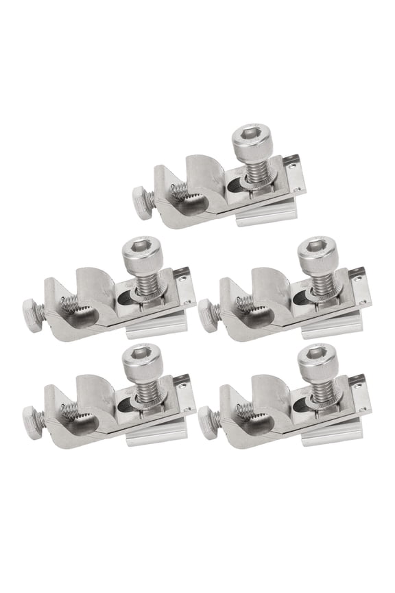 5Pcs Solar Panel Grounding Lugs PV Mounting System Metal Clips Cable Clamps Bracket Earth Clip Aluminum Alloy Stainless Steel Terminal Blocks 5.91 inches / 15 cm Length