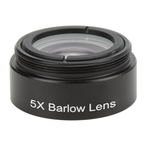 M Buder 5X Barlow Lens 1.25 inches / 31.7 mm Stereo Microscope Auxiliary Objective Lens with M28.6 Threaded Interface and Storage Box