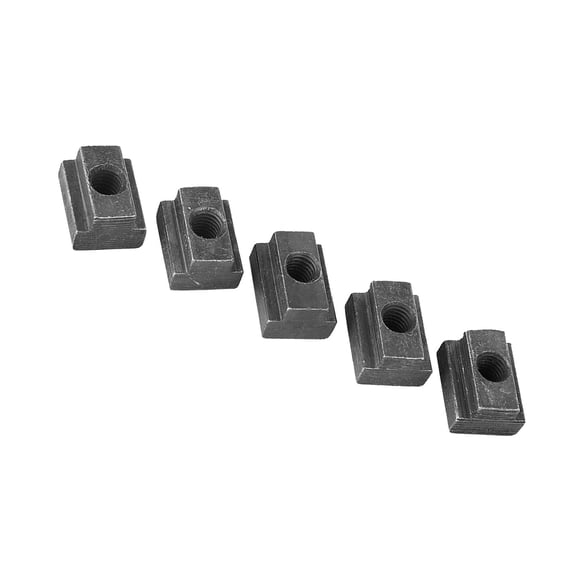M Buder 5pcs Black Oxide Finish Class 8.8 Carbon Steel T-Slot Nut Tapped Through M6 Thread Hardware Nuts For Aluminum Extrusion Connectors Strong Grip Fasteners (0.24 inches / 6 mm), 5 Pack