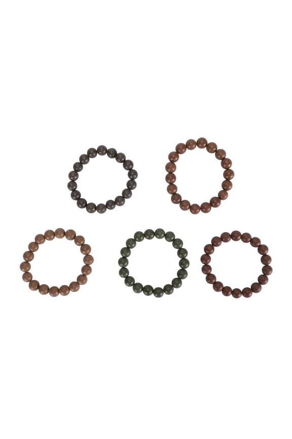 5pcs Buddha Bead Bracelet Good Luck Handcrafted Fashionable Lasting Aroma Prayer Beads Bracelet for Daily Use, Unisex, 12-13mm / 0.47-0.51in
