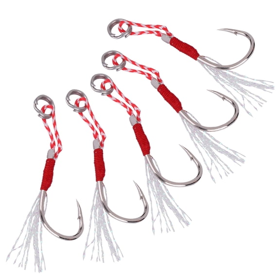 M Buder 5pcs High Strength Metal Heavy Duty Fishing Barbed Hooks Saltwater Fish Accessory Size 17# (Length 0.83 inches / 21.08 mm) [cite: 7, 8]