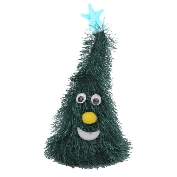 M Buder 6-Inch Electric Christmas Tree Toy with Light and Star Decor, Novelty Dancing Musical Xmas Tree Gift for Children, 6in / 15.2cm Holiday Tabletop Decoration