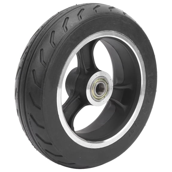 M Buder 6-Inch Solid Wheel 145x4.0 Flat Free Explosion Proof Tire Set for Electric Scooters Children Trolleys Replacement Wheel - Durable Rubber 15.2 cm / 6 inches