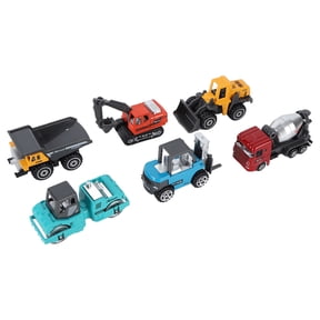 M Buder 6 Pack 1:64 Alloy Construction Engineering Vehicle Toys Set, Mini Size Forklift Excavator Engineering Trucks Set, Perfect Sandbox Play Vehicles for Kids Toddlers (10 Inches / 25.4 cm)