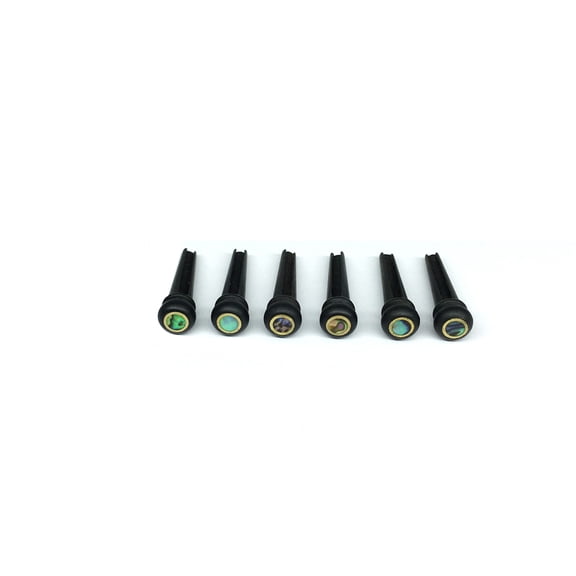 M Buder 6 Pieces Acoustic Guitar Bridge Pins Set in Black Vintage Style, Essential String Pegs Replacement Parts for Folk and Martin Type Guitars, Perfect for DIY Repair, 1.18 inches / 30 mm