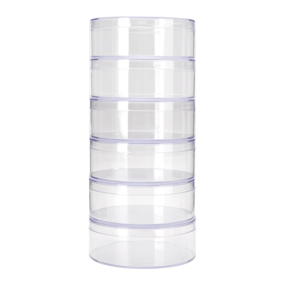 M Buder 6 Set Clear Plastic Wedding Candy Boxes Small Round Jewelry Storage Containers with Lids Party Favors Holders for Gifts Bridal Showers Anniversaries Holidays Multi-Purpose Packaging