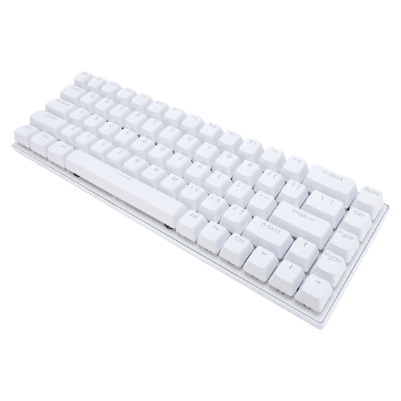 M Buder 68 Key Wired Mechanical Keyboard RGB Backlight Blue Switch 60% Compact Gaming Keyboard for PC Laptop Mac 14.57 inches / 37 cm White