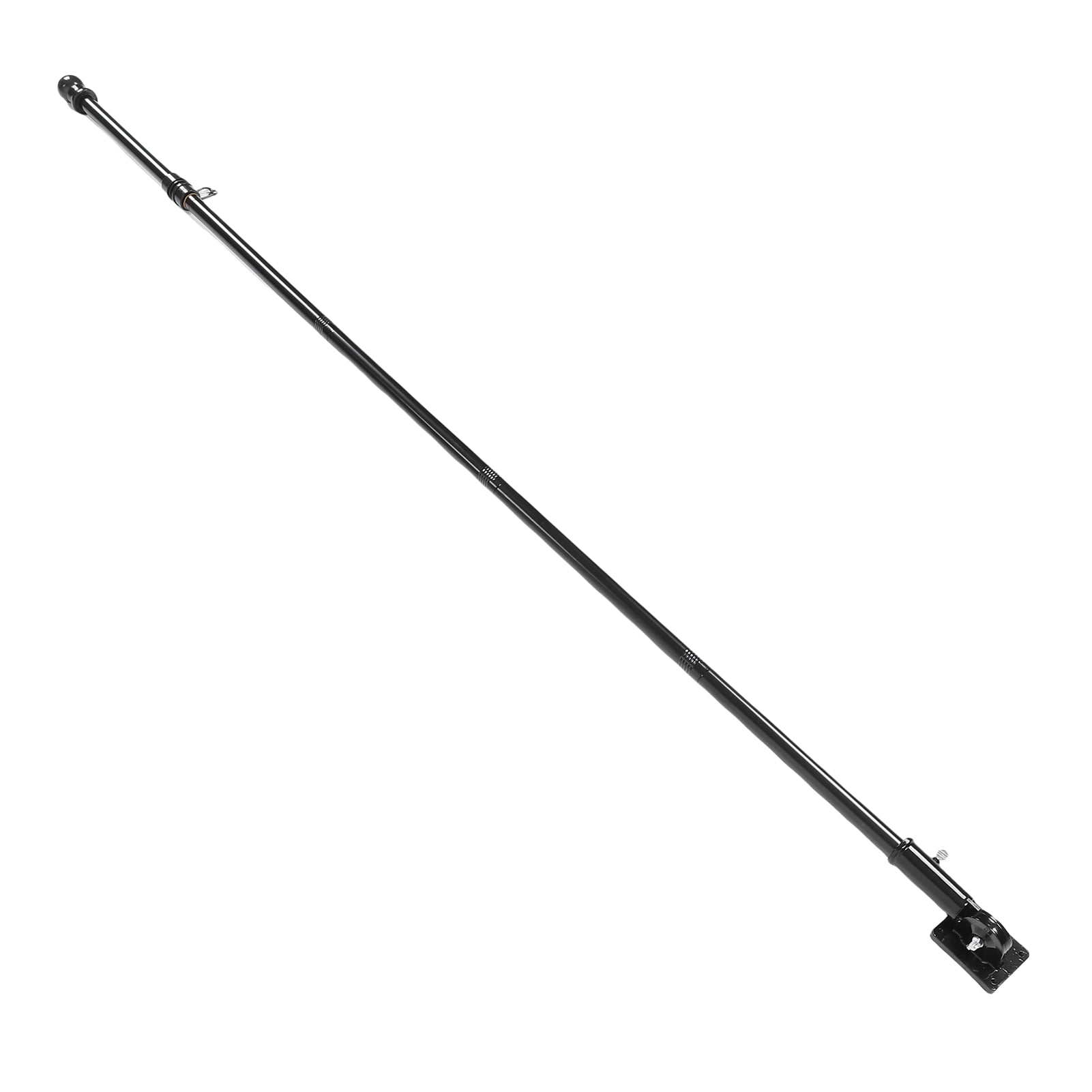 M Buder 6FT Flag Pole Kit Heavy Duty Stainless Steel Anti-Tangling Spinning Flagpole for House Yard, 1 Inch Diameter Weather Proof Metal Flag Pole for Outside Wall Mount, Black (1.8m / 70.8 inches)
