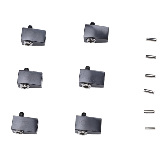 M Buder 6Pcs Guitar String Locking Nut Split Type Bridge Lock Headless Electric Guitar Parts Accessories Black