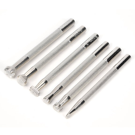 M Buder 6Pcs Leather Craft Carving Tool Set Non-Slip Fish Printing Pattern Stamp DIY Handcraft Metal Tool (3.9 inches / 100 mm)