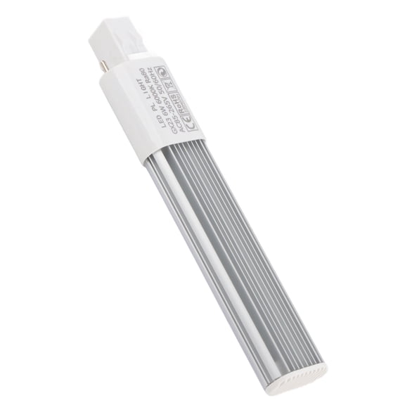 M Buder 6W 2-Pin LED Compact Lamp Horizontal Recessed Tube Light Bulb GX23 Base Cool White 6000K (1 Pack)