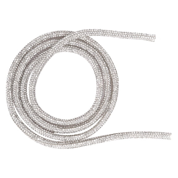 M Buder 6mm 1m (39.37 inches) Rhinestones Tube Rope Trim Chain DIY Clothes Decoration for Jewelry Making Beaded Trim