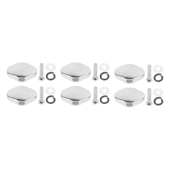 M Buder 6pcs Electric Guitar Tuning Peg Tuner Machine Head Knobs with Screws and Washers, Premium Metal Replacement Parts for String Instruments, Flower Shape Handle, Silver