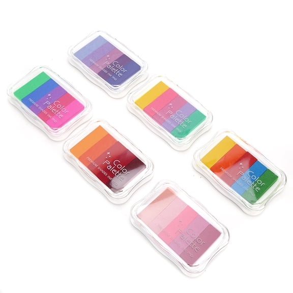 M Buder 6pcs Gradient Ink Pad Non Toxic Hand Printing Stamp Pad DIY Handbook Stamp Ink Pad Set for Scrapbooking Crafts Art Projects 7.87 inches / 20 cm Multicolor