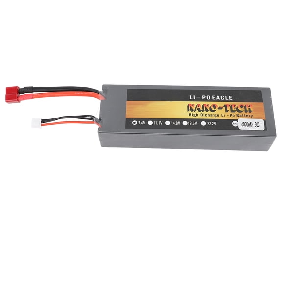 M Buder 7.4V 50C 6000mAh 2S Lipo Battery High Capacity Lightweight Powerful Hard Case Replacement Power Pack for 1/8 and 1/10 Scale RC Car Trucks and Buggies