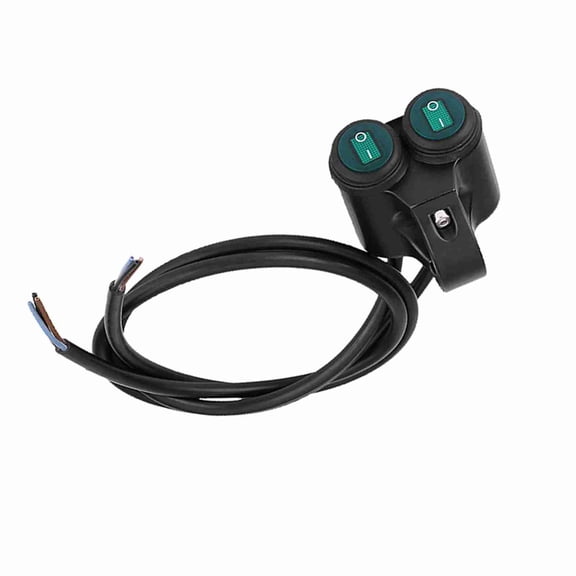 M Buder 7/8 in 22mm Universal Motorcycle Handlebar Dual Button Switch for Headlight Brake Fog Lights Horn, Aluminium Alloy, 12V, Model A