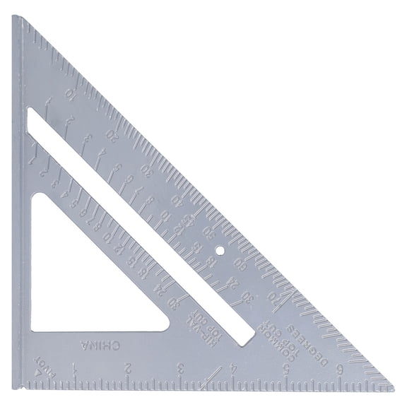 M Buder 7 Inch Professional Aluminum Alloy Triangle Ruler 45/90 Degrees Thickened Layout Tool for Woodworking Crafts and DIY Construction, 7 inches / 17.8 cm