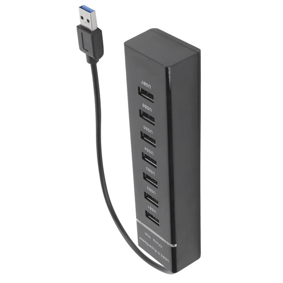 M Buder 7-Port USB 3.0 Hub High Speed 5Gbps Compact Data Splitter with Blue LED Indicator for Mac and Windows PC, 9.4 inches / 24.0 cm