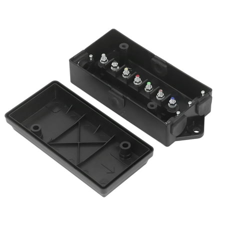 M Buder 7 Way Trailer Junction Box Heavy Duty Weatherproof ABS Terminal Wire Distribution Connector Box for RV Marine Campers Trucks, 8.66 x 4.33 x 2.76 inches / 22 x 11 x 7 cm