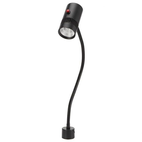 M Buder 7W LED Work Light with Magnetic Base Flexible Adjustable Gooseneck Lamp for CNC Lathe Milling Sewing Machine, IP44 Water Resistant, 110-240V US Plug, Cold White (7.1 inches / 18 cm)