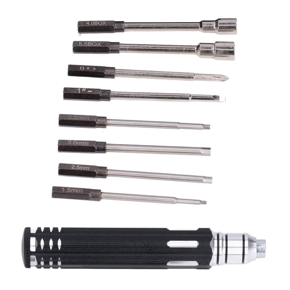 M Buder 8 in 1 Screwdriver Set High Strength Precision Practical Design Household Maintenance Hardware Hand Tools 16.00 x 13.00 x 3.00 inches / 40.6 x 33.0 x 7.6 cm White Steel Professional Kit