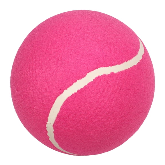 M Buder 8 Inch Jumbo Tennis Ball Portable Inflatable Rubber Core Plush Felt Signature Tennis Training Ball for Kids Pets (8" / 20.32 cm) Pink