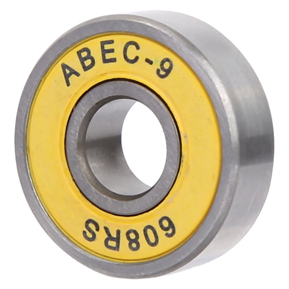 M Buder 8 Pcs Skateboard Scooter 608 Ball Bearing Miniature Skate Roller Kit Premium ABEC-9 Deep Groove Replacement Hardware for Inline Skates Longboards Yellow