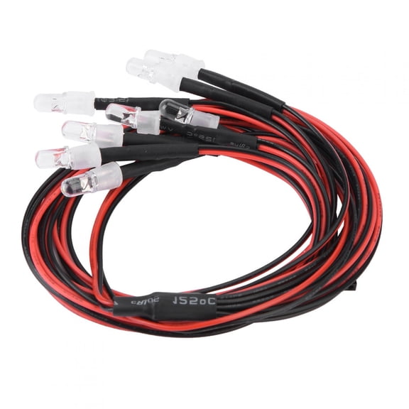 M Buder 8PCS 5mm RC Headlights and Taillights LED Lights for Model Drift Cars, 27.6 inches / 70 cm Wire Length, RC Accessory Set