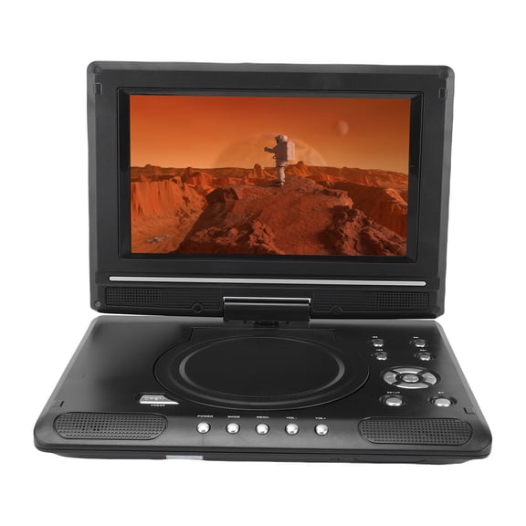 M Buder 9.8" Portable DVD Player with 270 Degree Swivel Screen Dual Speakers Antennae Remote Car TV Support USB SD AV Output Multiple Disc Formats US Plug