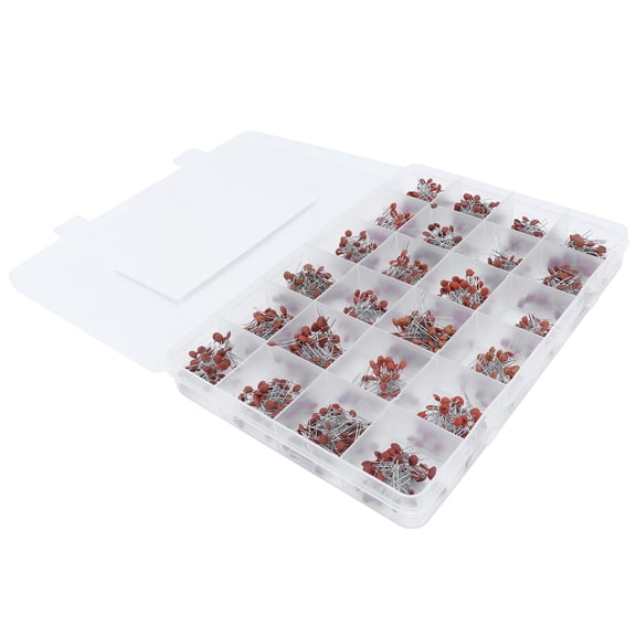 M Buder 960-Piece Ceramic Capacitor Assortment Kit, 2pF to 0.1uF 24 Values, In-Line DIY Electronic Components Set with Storage Box for Circuit Board Projects and General Electrical Repairs