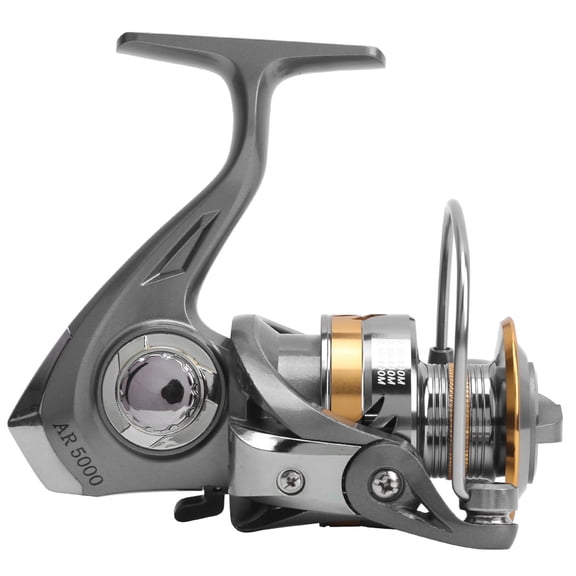 M Buder AR5000 Metal Spinning Fishing Reel for Saltwater & Freshwater, 5.2:1 Gear Ratio, 2BB Bearing System, Ambidextrous Rock Sea Fishing Line Wheel Accessory (14 oz / 400g)