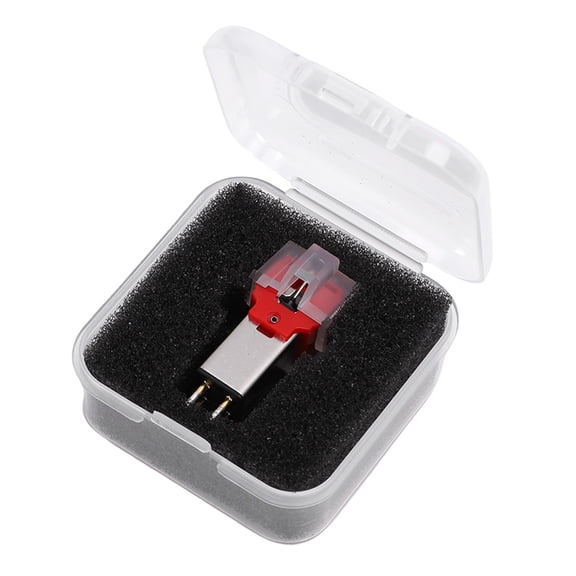 M Buder AT91R Replacement Dual Moving Magnet Turntable Cartridge with Diamond Stylus for AT-LP3 AT-LP60 AT-PL300 Record Player Phonograph DJ System Red Color (2.00 inches / 5.08 cm)