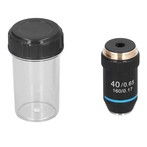 M Buder Achromatic Microscope Objective 40X High Magnification 20.2mm Thread Standard RMS Black 195[cite: 1]