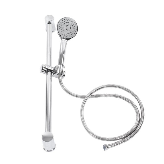 M Buder Adjustable Shower Rail Set with Handheld Shower Head, Stainless Steel Slide Bar and 59 Inch / 150 cm Hose, Multi-Functional High Pressure Spray System for Bathroom