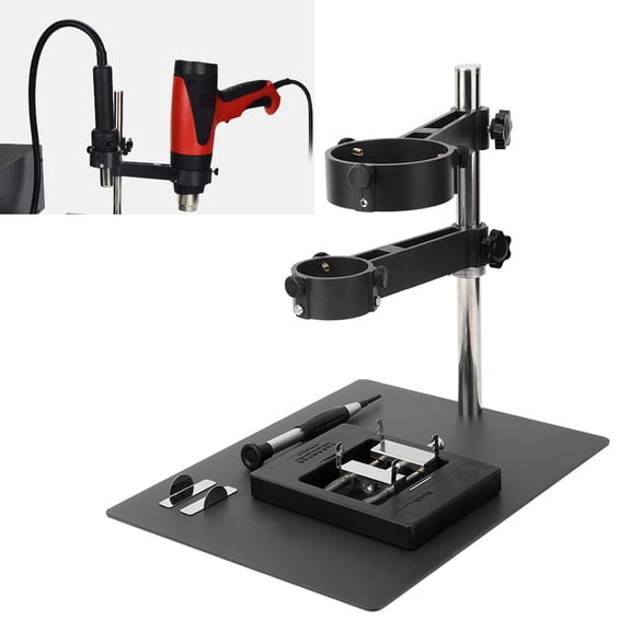 M Buder Air Heat Gun Movable Bracket Fixed Support Soldering Welding Auxiliary Jig Tools Soldering Repair Platform Heat Gun Clamp with 360 Degree Rotation 11 inches / 28 cm Universal Metal Stand