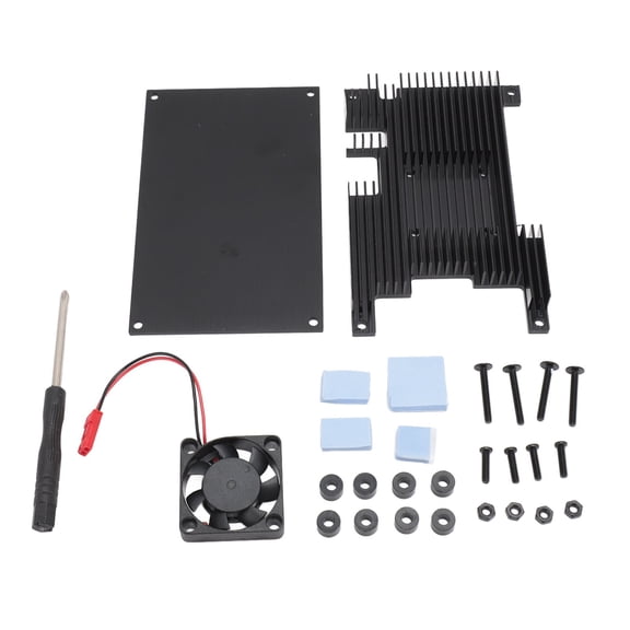 M Buder Aluminium Alloy Case with Cooling Fan Efficient Heat Dissipation Metal Protective Shell for Orange Pi 5 5B Computer Components 1.2 inches / 30 mm