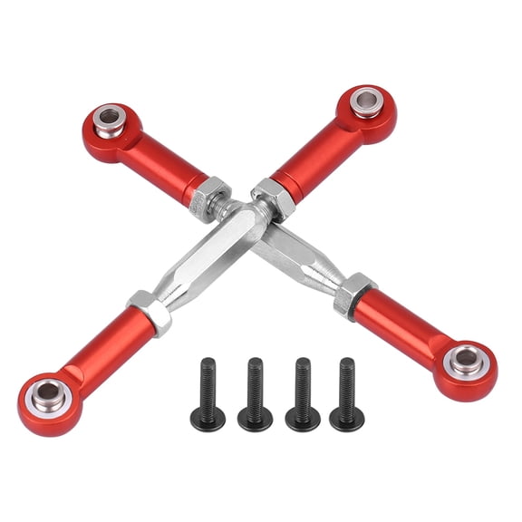 M Buder Aluminium Alloy Suspension Arm Linkage Rods for 1/10 RC Car Upgrades (Red, 8 inches / 20.3 cm)