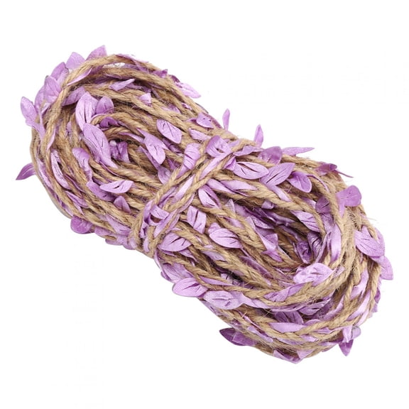 M Buder Artificial Vine Fake Foliage Leaf DIY Garland Decoration Waxed Thread Fabric for Wedding Garden Party Home, 32.8 ft / 10 m, Violet