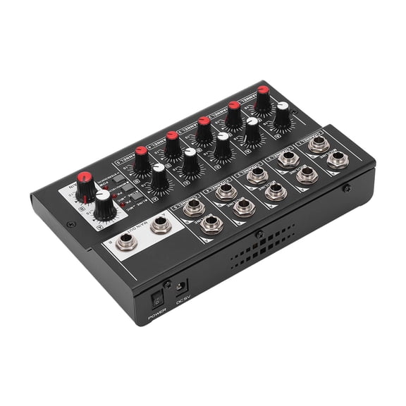 M Buder Audio Mixer 10 Channel Mixing Console Audible Interface Sound Board for Small Instrument Microphone, Black